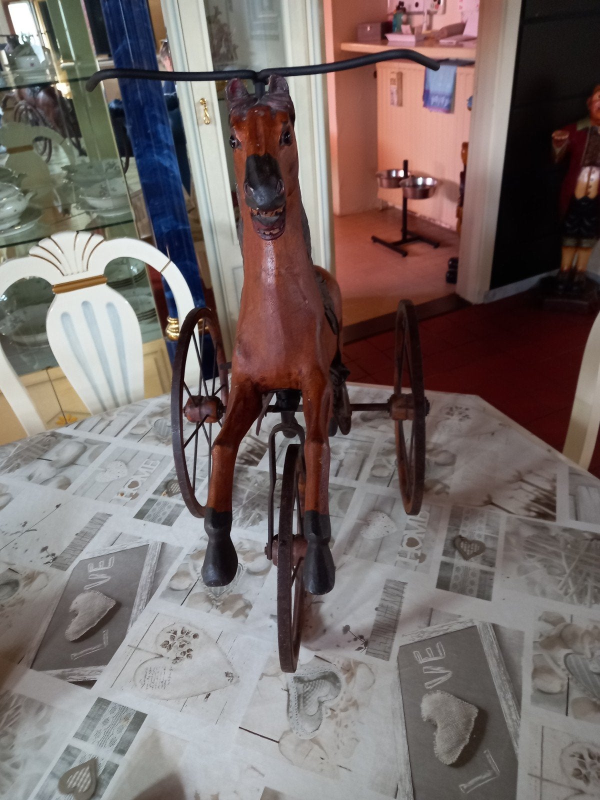 houten paard met fiets, Antiek en Kunst, Ophalen