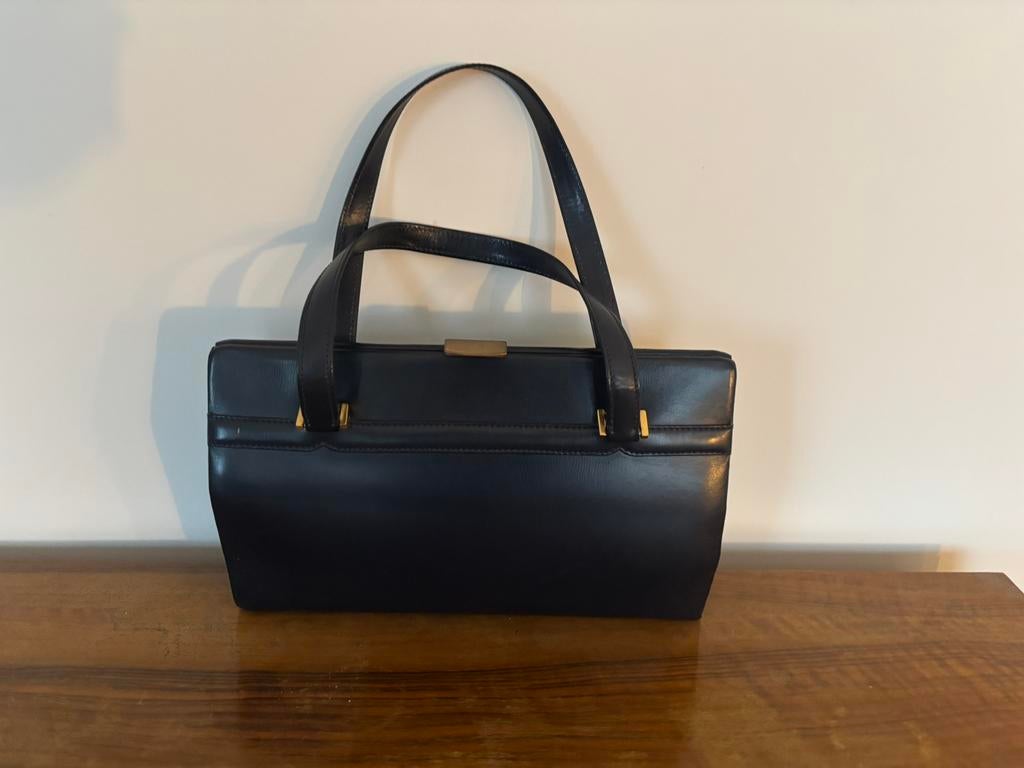 Delvaux Vintage tas, Handtassen en Accessoires, Ophalen of Verzenden, Gebruikt, Blauw, Handtas
