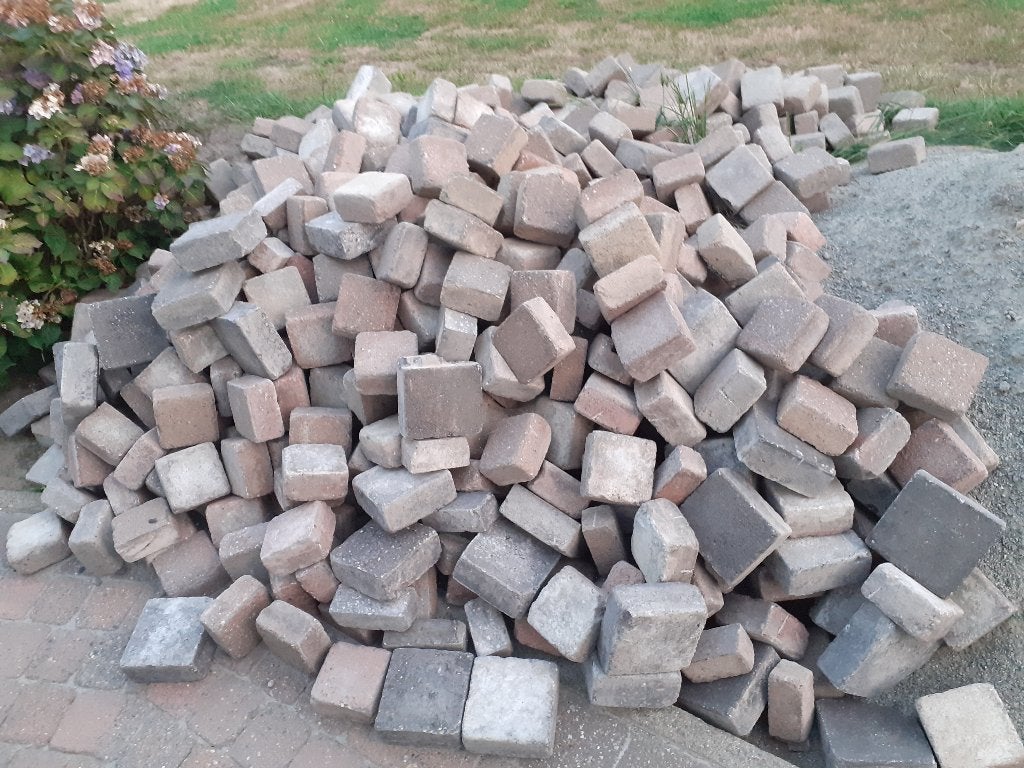 klinkers, herfstkleur 10 x 10 en zwarte 15 x 15, Bricolage & Construction, Enlèvement, Utilisé, Pierre ou Argile, Autres types