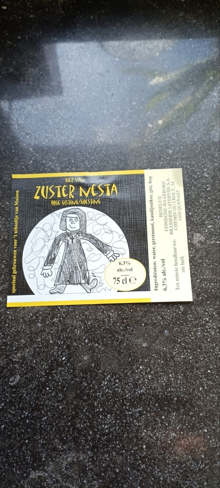 bieretiket zuster nesta br. Lefèvre Quenast, Verzamelen, Ophalen of Verzenden