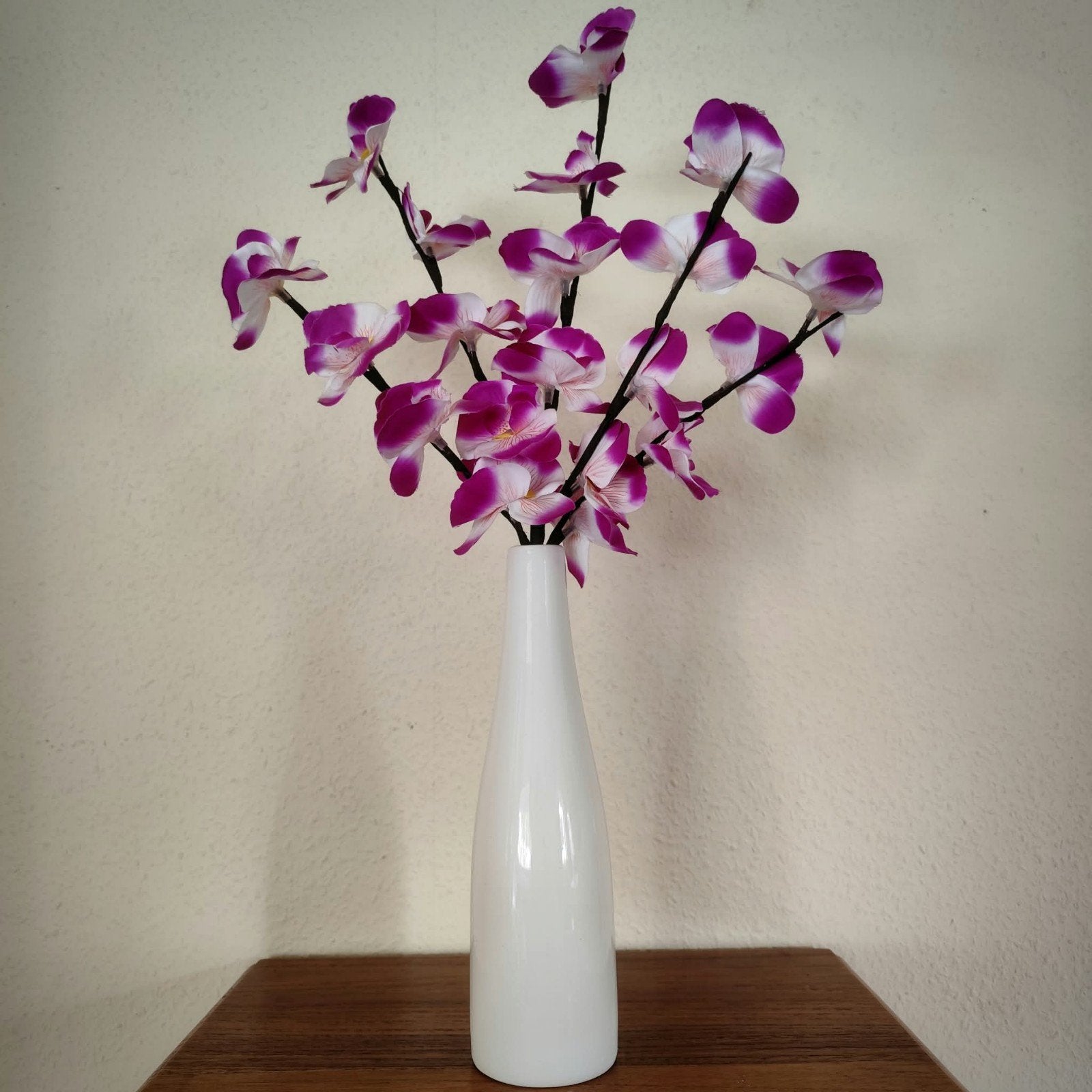 Sfeervolle witte vaas met verlichting, Ophalen, Kunstbloem, Zo goed als nieuw, Kunststof