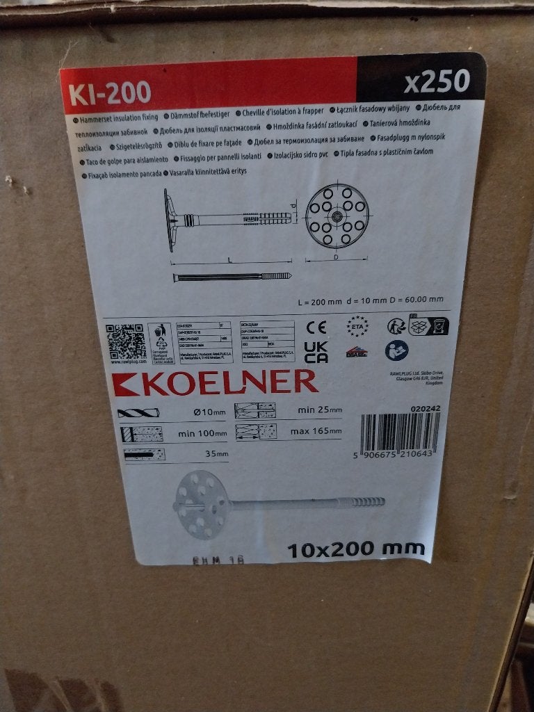 Chevilles isolation a frapper, Bricolage & Construction, Enlèvement, Neuf, 100 à 250 mm, Chevilles