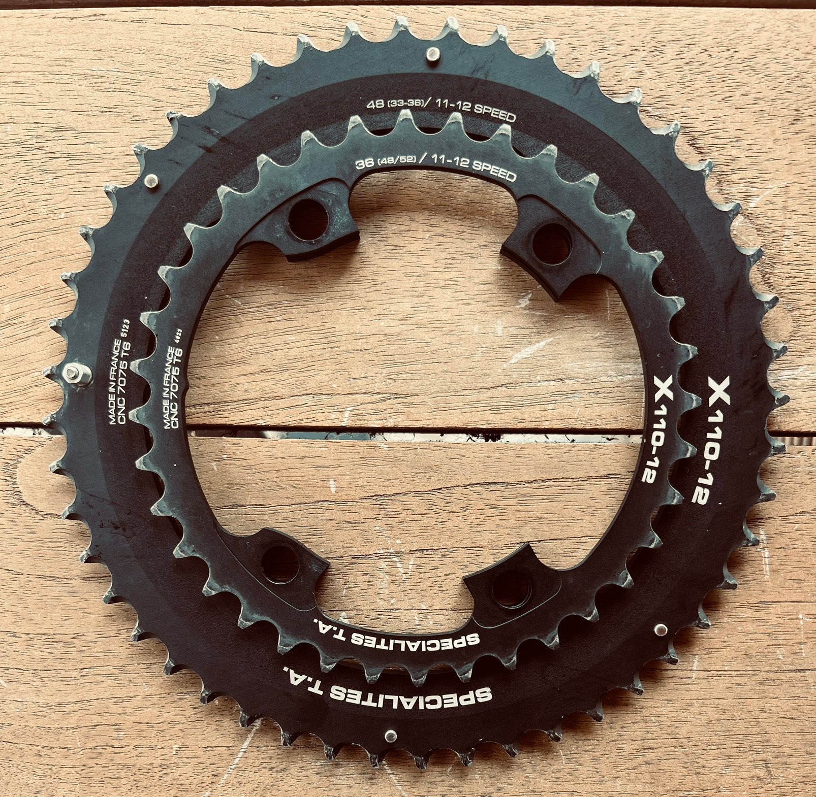 Plateaux TA X110 48T + 36T (résistants aux aspirants), Enlèvement ou Envoi, Utilisé, Racefiets, Pédalier ou Pédales