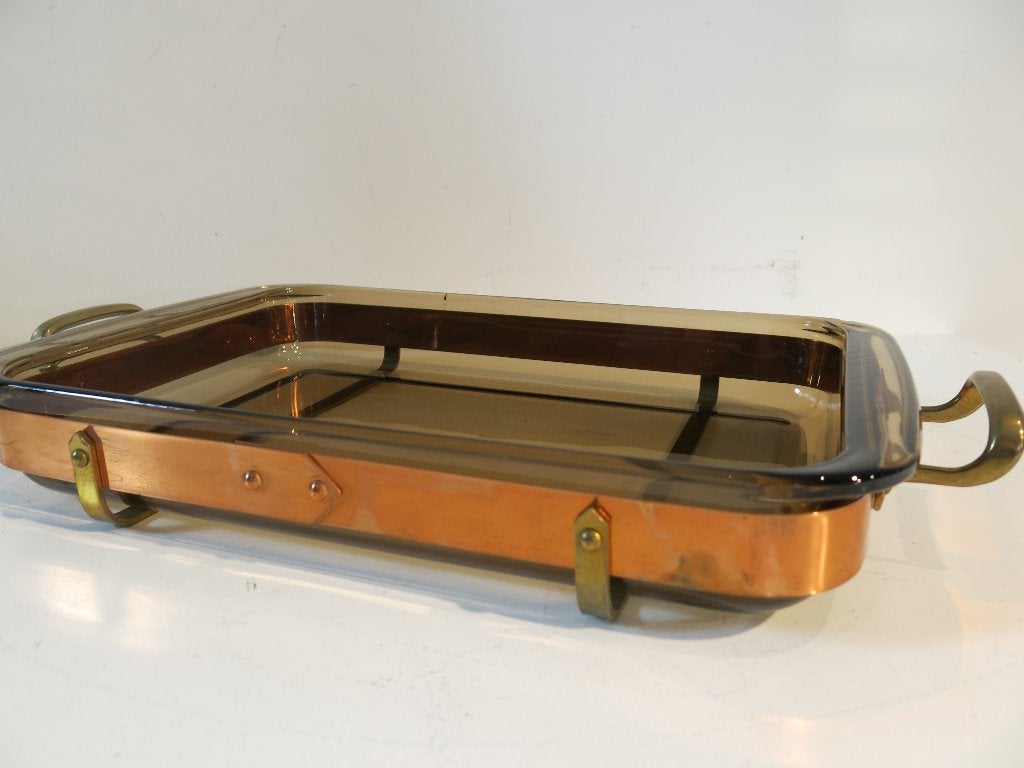 Vintage Nilsjohan "Traktör" XL Ovenschaal – Koper & Pyrex, Ophalen of Verzenden