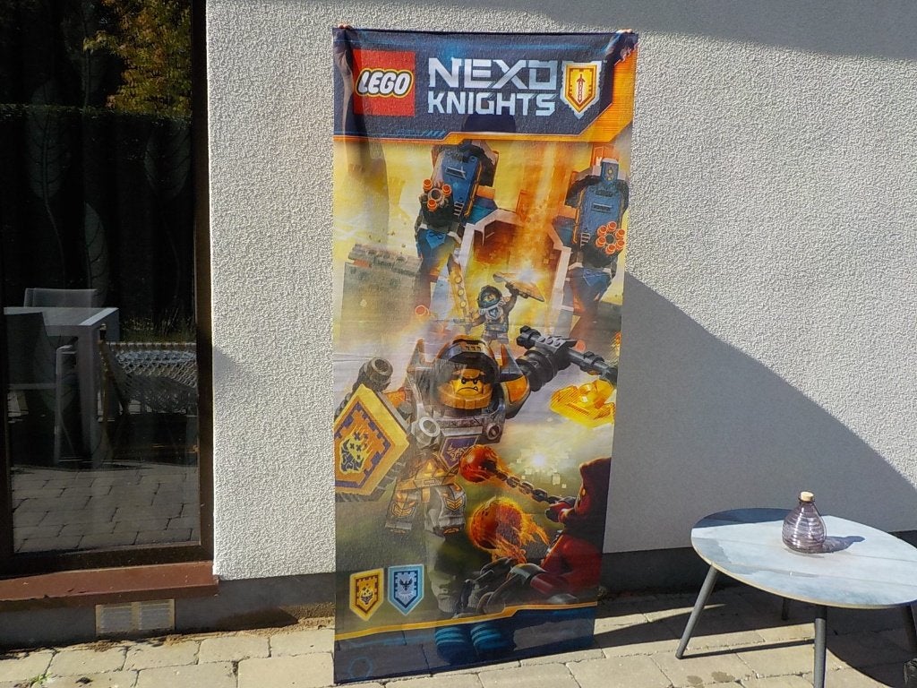 vintage Lego Nexo Knights stoffen banner store display, Enlèvement ou Envoi, Neuf, Lego
