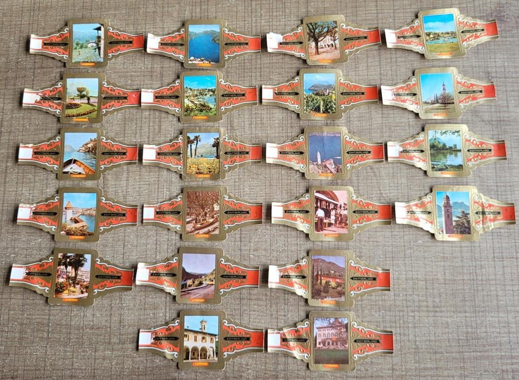 21 oude sigarenbandjes: Zwitserland, Ophalen of Verzenden, Gebruikt, Sigarenbandjes