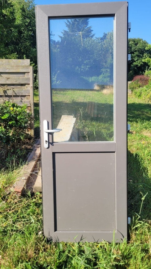 Porte PVC moitié vitrée, Bricolage & Construction, Enlèvement, Utilisé