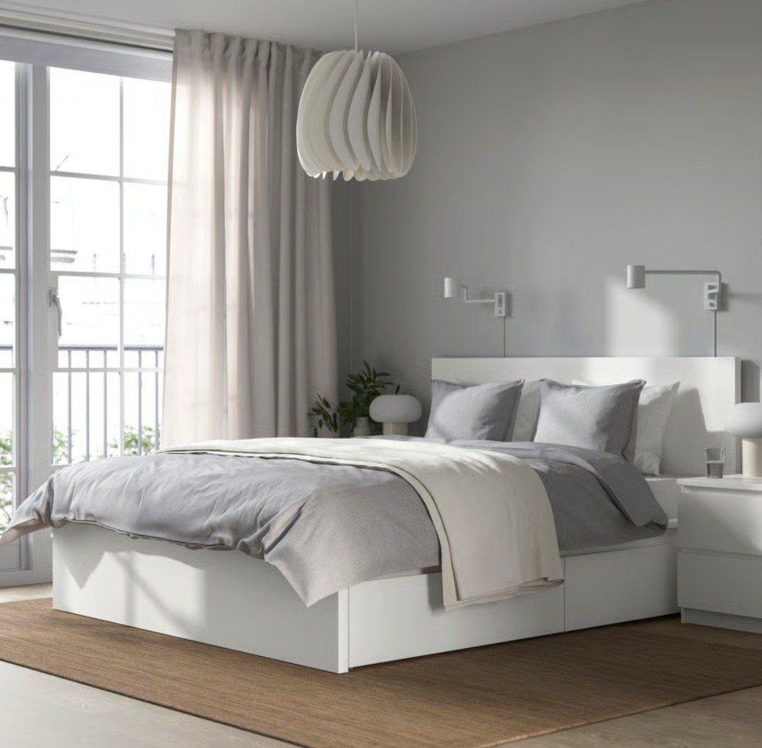 Bed Malm 140 x 200, Maison & Meubles, Chambre à coucher | Lits, Strak, Queen size, Enlèvement, 200 cm