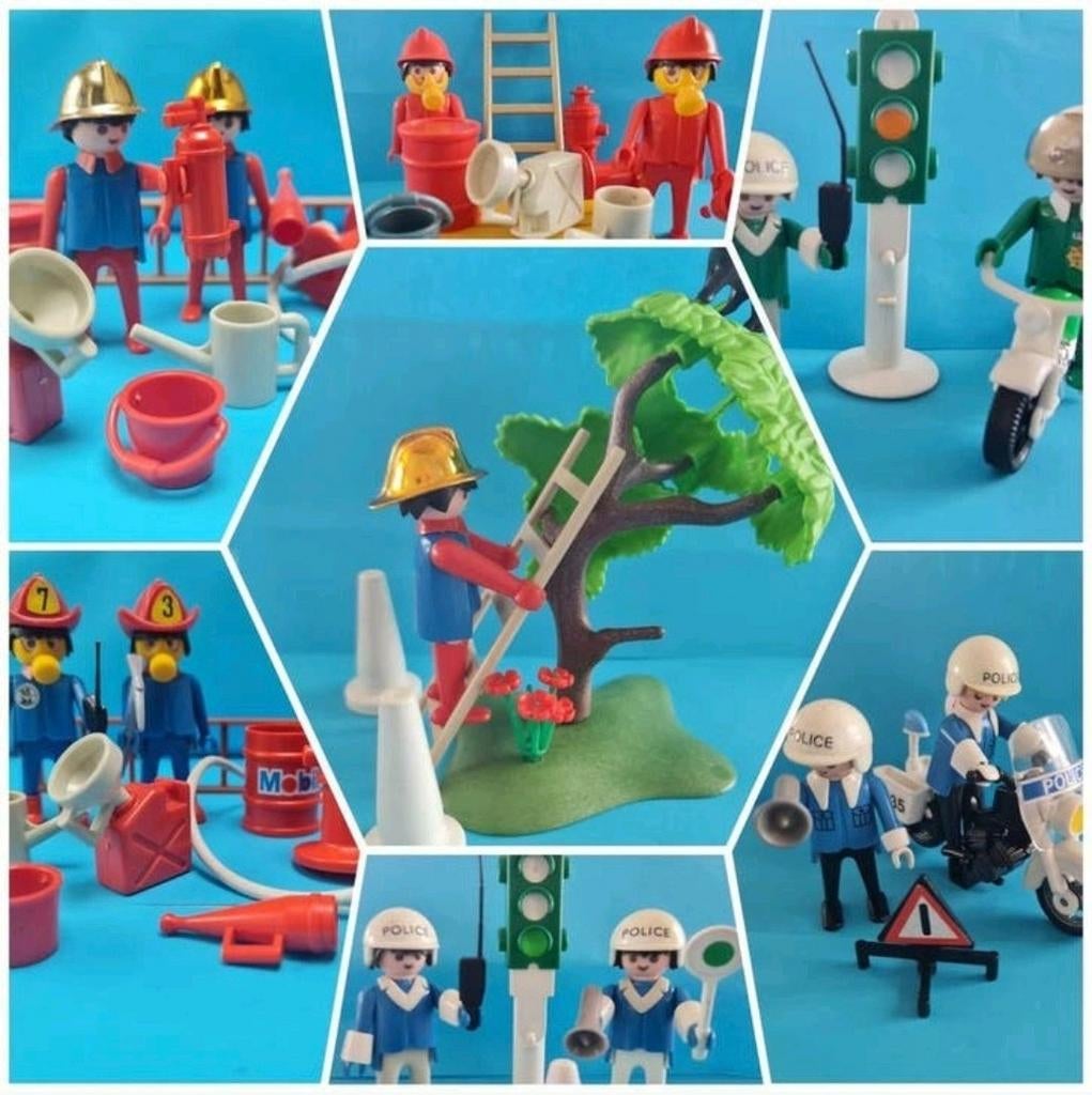 Vintage playmobil : brandweer - politie ( 7 sets ), Ophalen of Verzenden