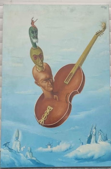 Huile sur panneau la musique signe Carl prevot, Antiquités & Art, Enlèvement ou Envoi, Panneau