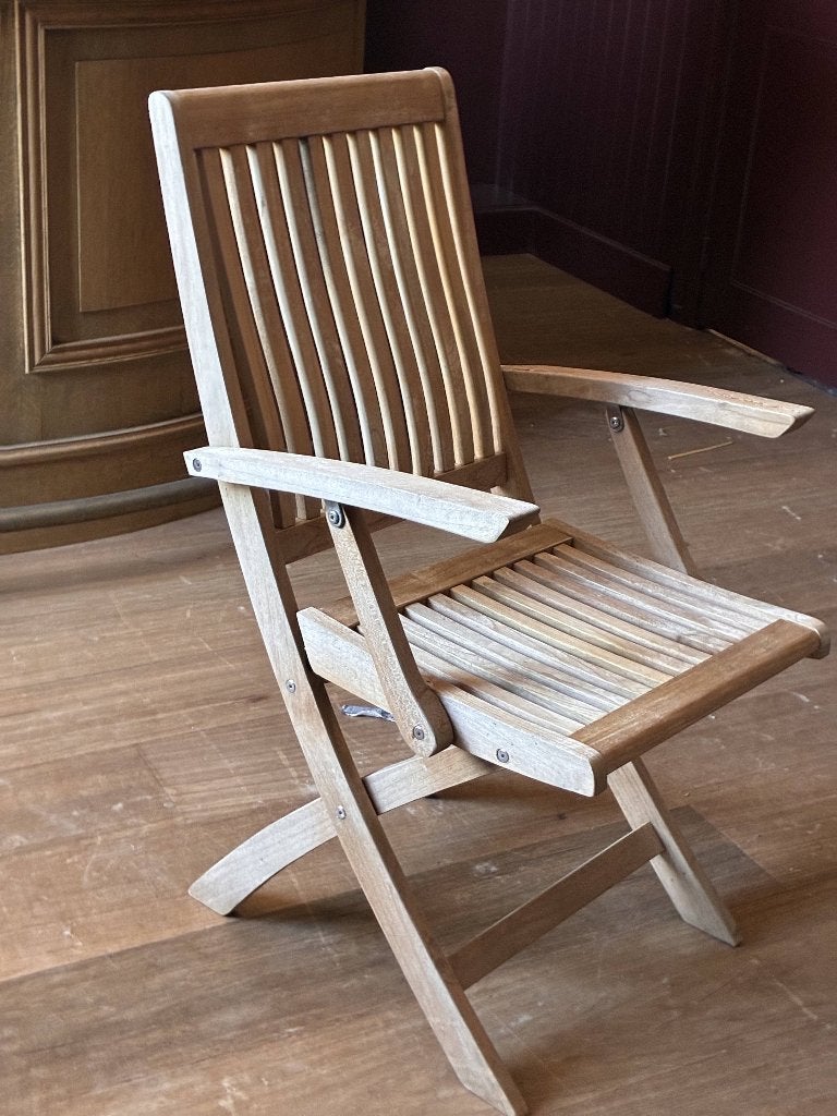 Tuinstoel teakhout, Enlèvement, Utilisé, Bois de teck, Pliant