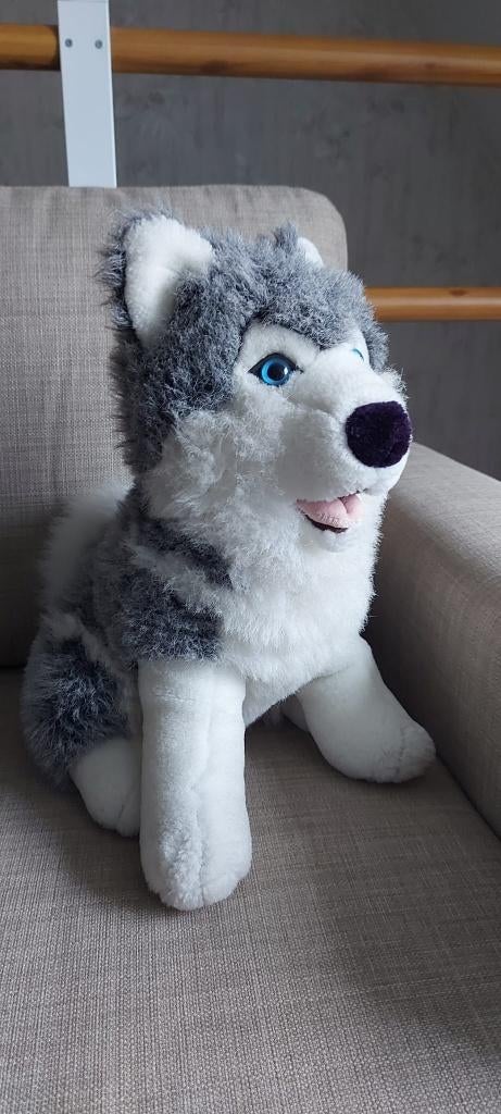 Knuffel Husky 35 cm, Kinderen en Baby's, Speelgoed | Knuffels en Pluche, Ophalen, Zo goed als nieuw, Hond