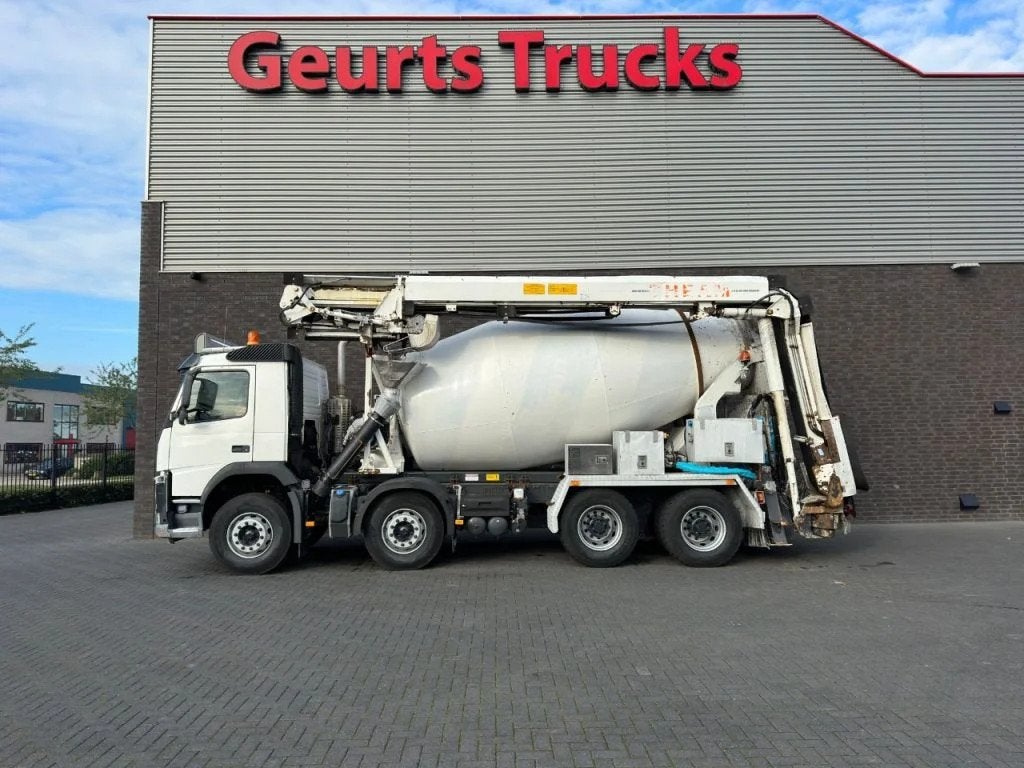 Volvo FM 410 8X4 + STETTER 9 M3 MIXER/MISCHER + THEAM 15 M T, Auto's, Vrachtwagens, Automaat, Achterwielaandrijving, Euro 6, Wit