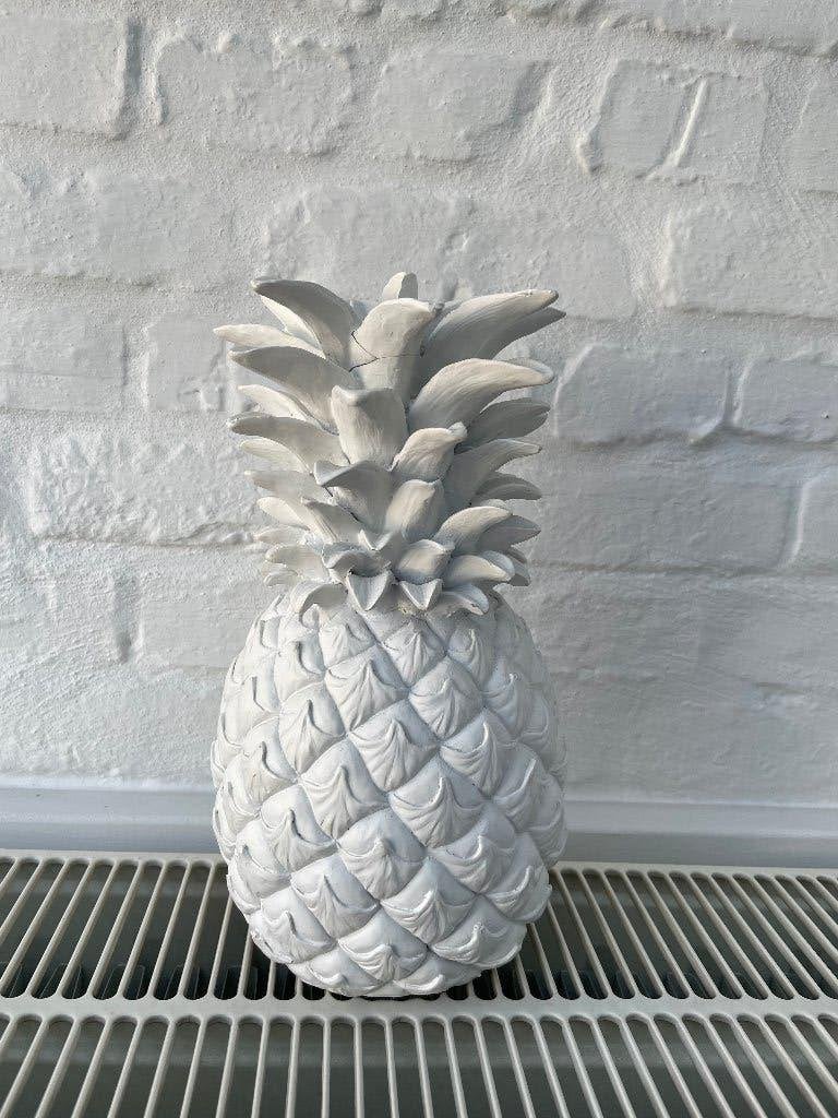 Ananas décoratif en bois, Overige onderwerpen, Houtsnijwerk, Ophalen of Verzenden, Wit