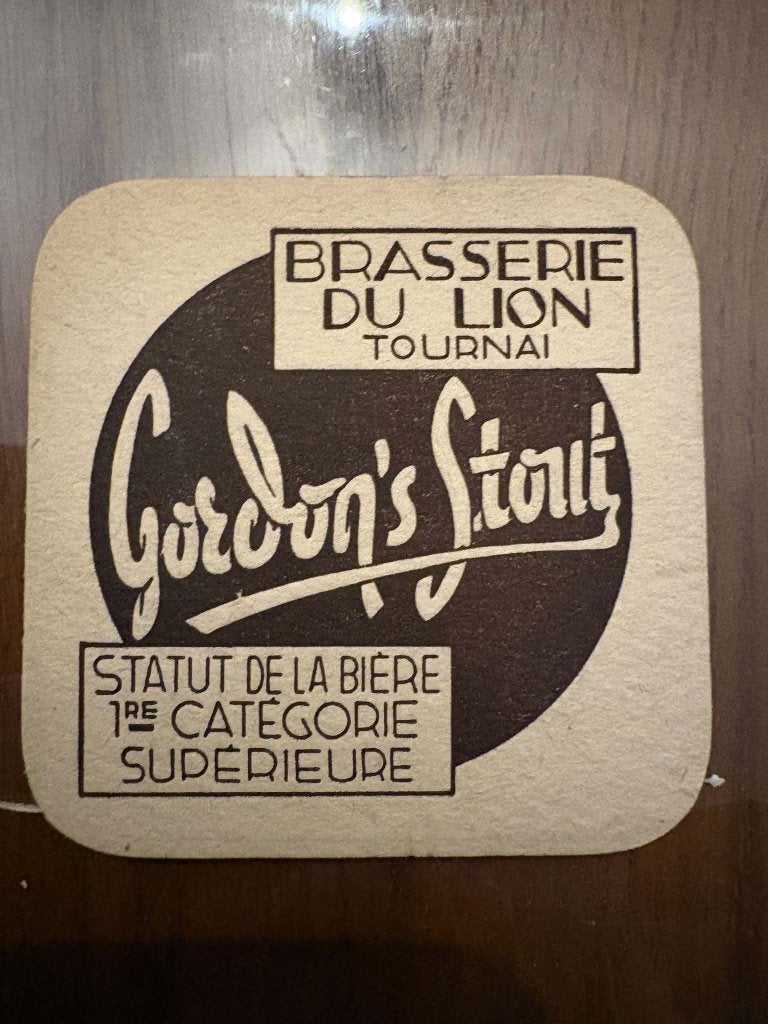 Sous-Bock ancien Lion Tournai, Collections, Marques de bière, Enlèvement ou Envoi, Comme neuf, Sous-bock, Autres marques
