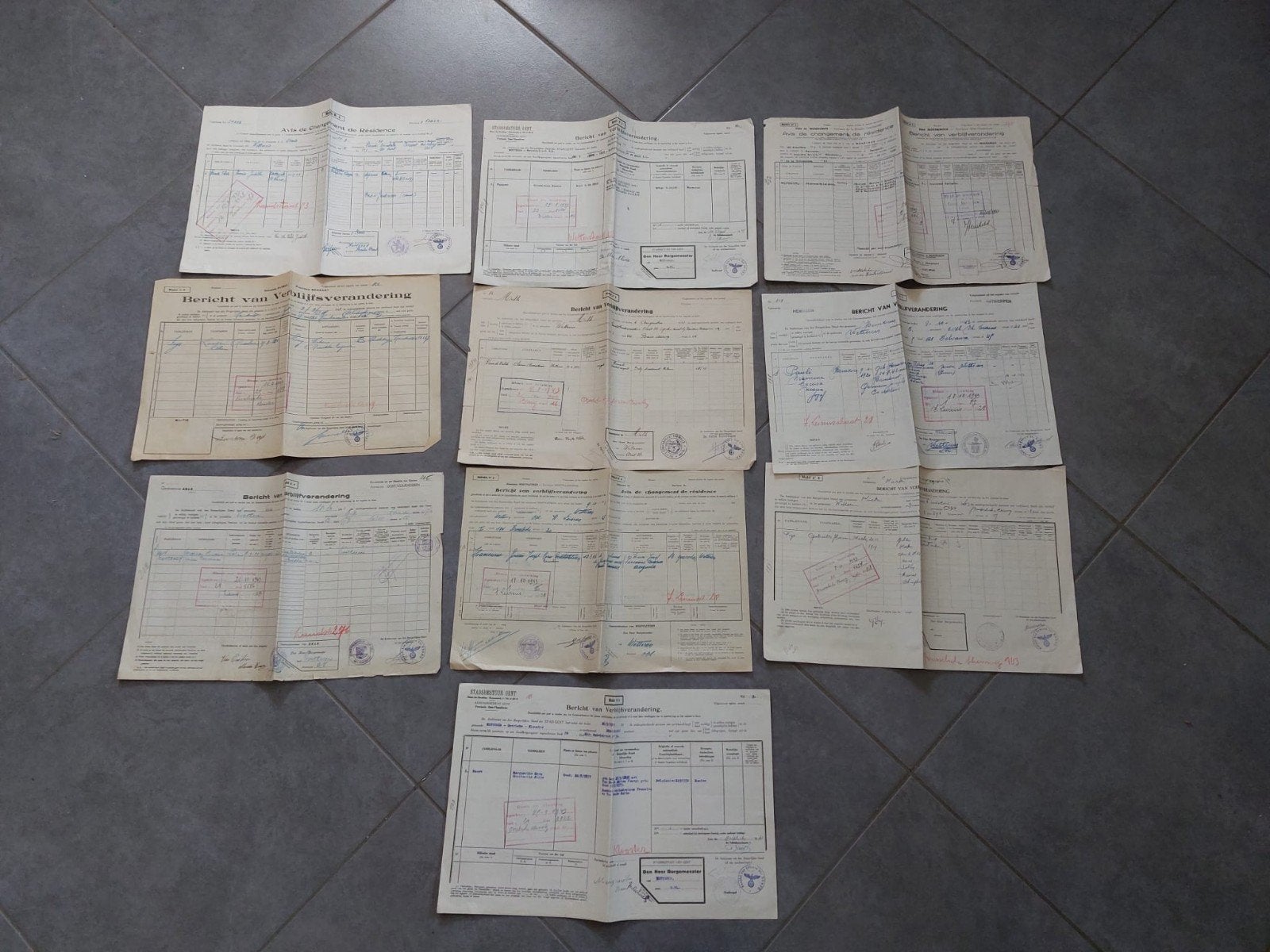 Belgische WO2 'Berichten van Verblijfsverandering' (1943), Ophalen of Verzenden, Landmacht, Overige typen