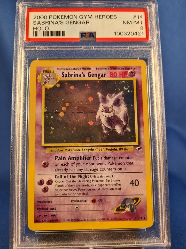 Sabrina's Gengar 14/132 - Gym Heroes (PSA 8), Verzenden, Gebruikt
