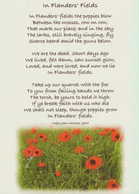 (m91) In Flanders Fields (Major John McCrae 1915), postkaart, Verzamelen, Verzenden