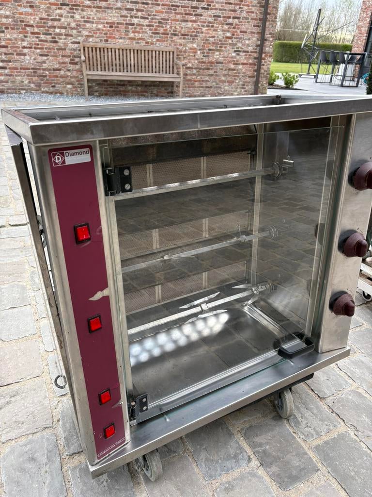 Professionele kippenrotisserie / spit–Diamond–horeca toestel, Elektronische apparatuur, Ovens, Ophalen, Gebruikt, 60 cm of meer