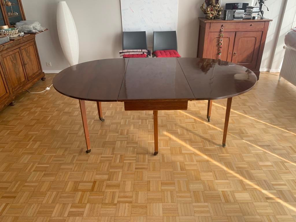 Grande table ovale acajou pliable, Enlèvement