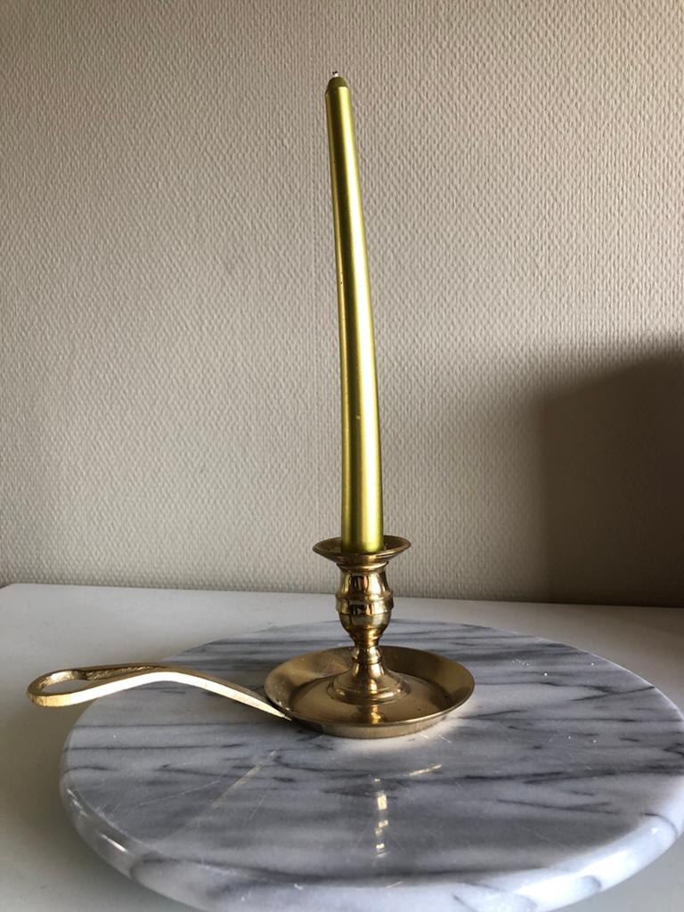 Vintage kandelaar met handvat, Ophalen, Goud