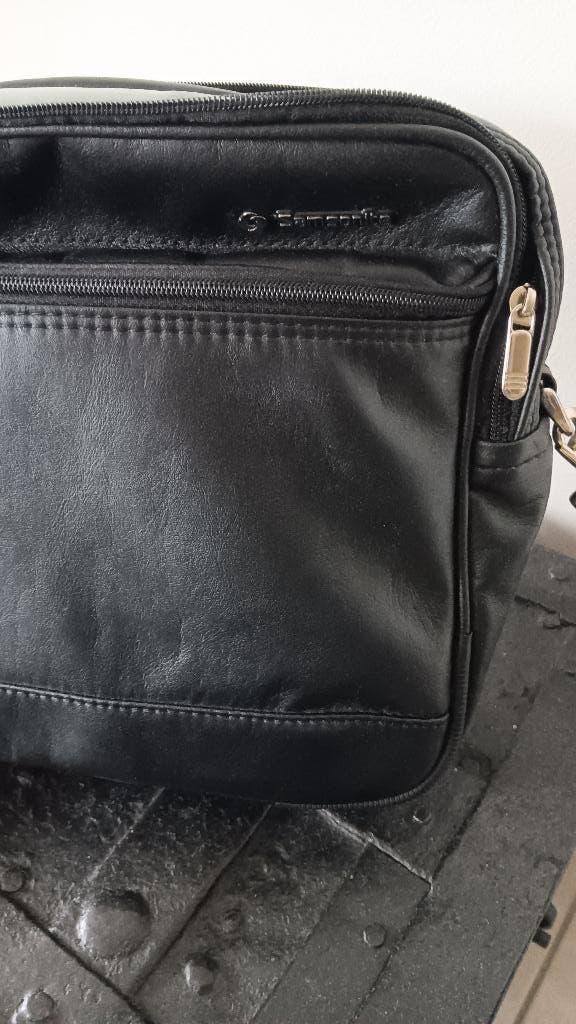samsonite schoudertas in zwart leder NIEUW, Zwart, Nieuw, Leer, Ophalen