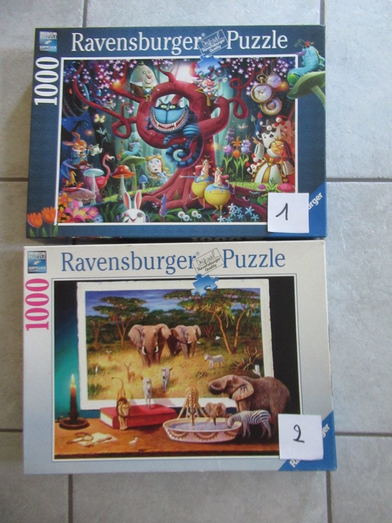 2 leuke volledige puzzels van 1000 stukjes., Hobby en Vrije tijd, Ophalen, 500 t/m 1500 stukjes, Legpuzzel