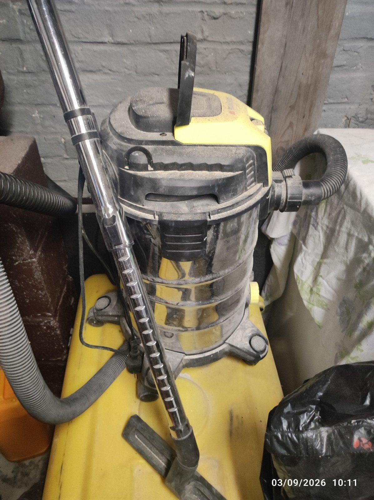 aspirateur de chantier, Enlèvement