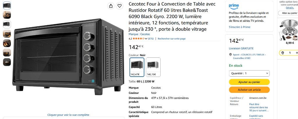 four neuf  cecotec encore emballé, Elektronische apparatuur, Ophalen, Overige merken, Oven, Nieuw