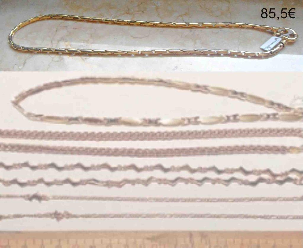 Colliers plaqué or, ras de cou, 38 à 44 cm, NEUFS, Enlèvement ou Envoi, Neuf, Or, Autres matériaux