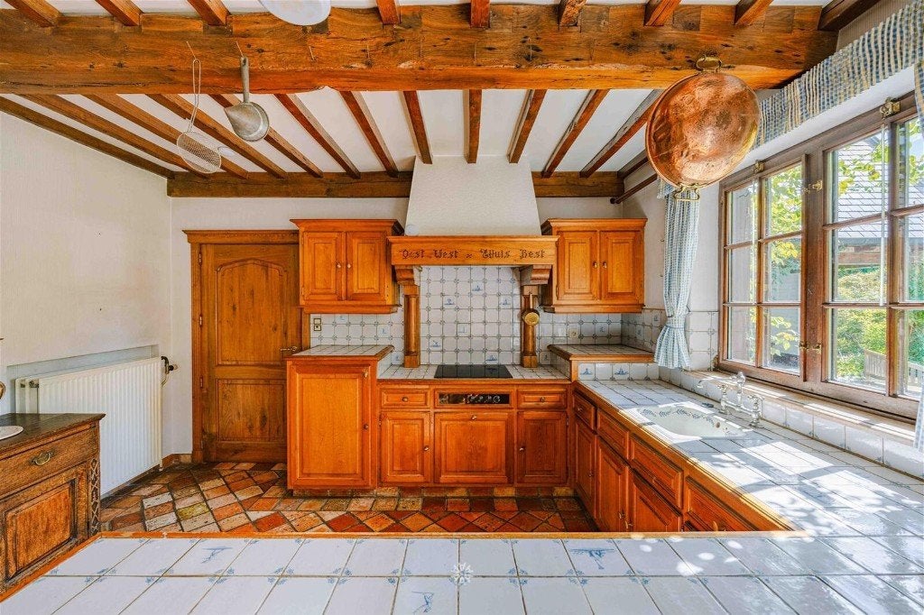 Volledige keuken + bijkeuken inclusief houten kasten, Ophalen, Gebruikt, Overige typen