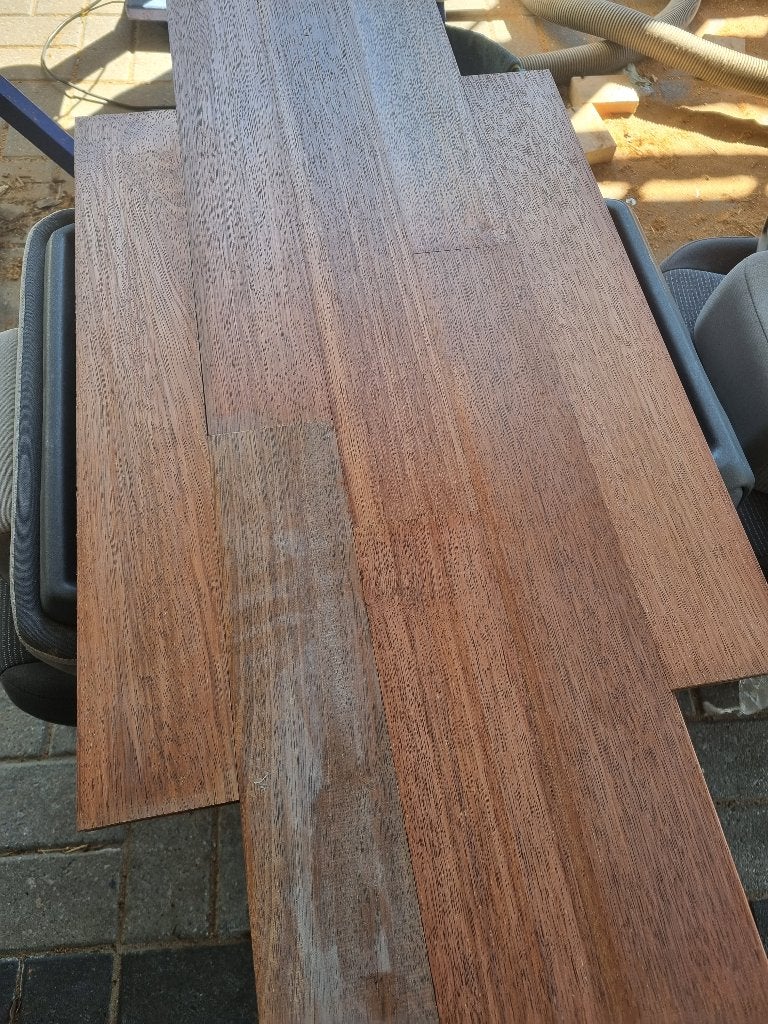 HARDHOUTEN planchet AFZELIA - 31m² - gevelbekleding - vloer, Doe-het-zelf en Bouw, Hout en Planken, Ophalen, Nieuw, Minder dan 25 mm