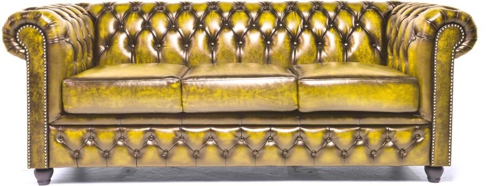 Chesterfield Eco Leather Line – Heritage Sun 3-zitsbank, Huis en Inrichting, Chesterfield, Nieuw, 100 tot 125 cm, Leer