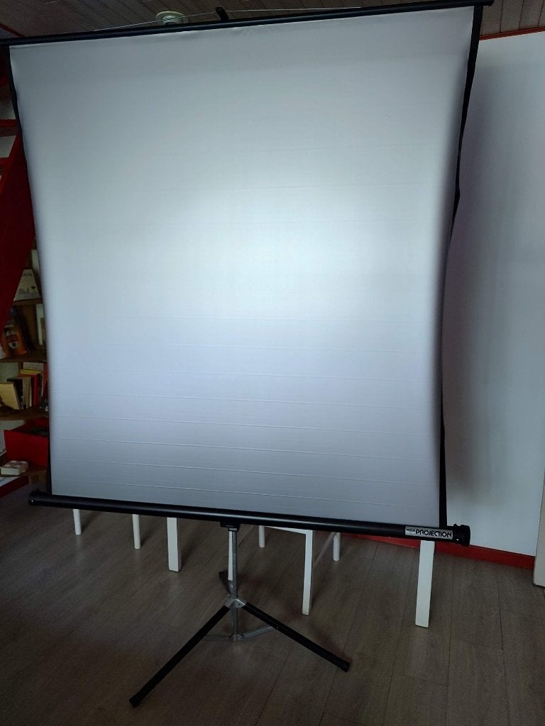 projectiescherm, Ophalen, Handmatig, Gebruikt