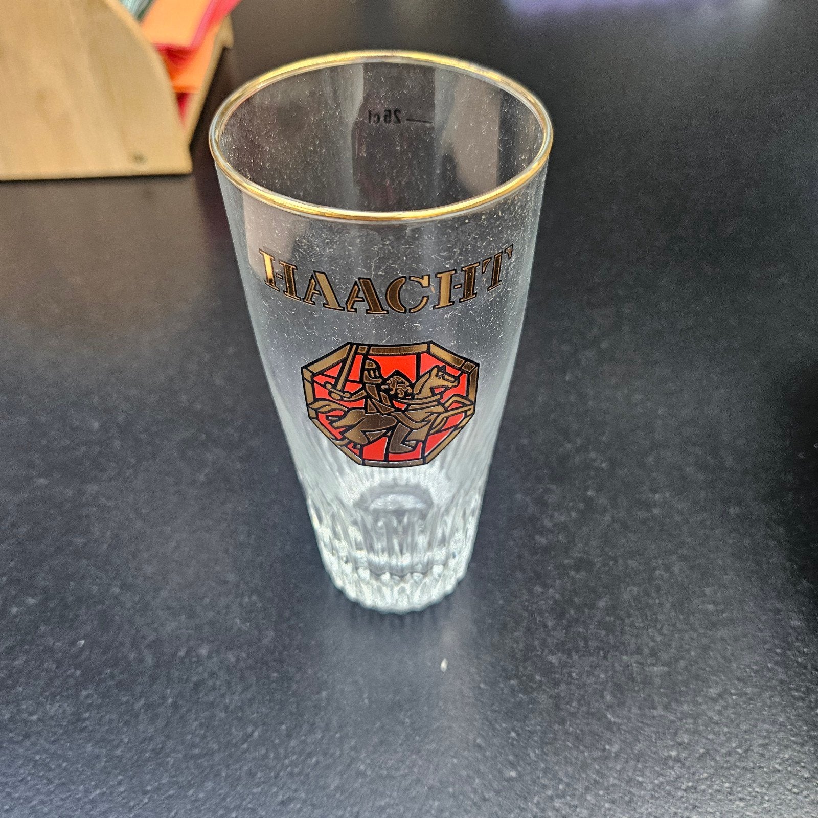 6 vintage glazen met nog de merknaam Haacht ipv later Primus, Verzamelen, Ophalen, Bierglas