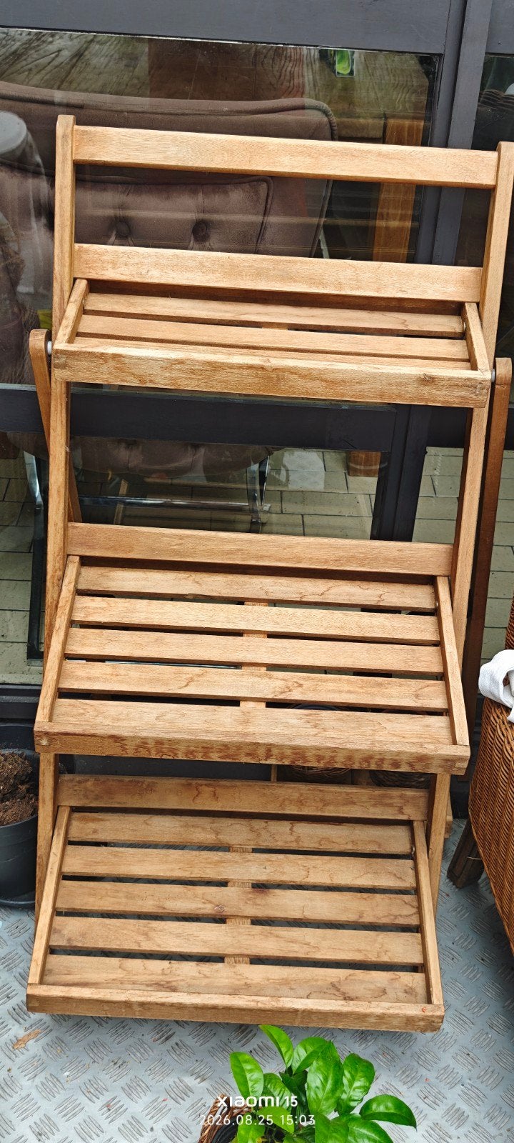 Houten plantenrek / plantentrap met 3 lagen (opvouwbaar), Ophalen