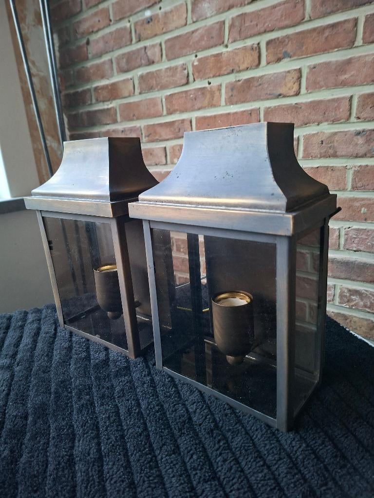 2 Wandlampen voor binnen of buiten, Ophalen, Zo goed als nieuw, Metaal