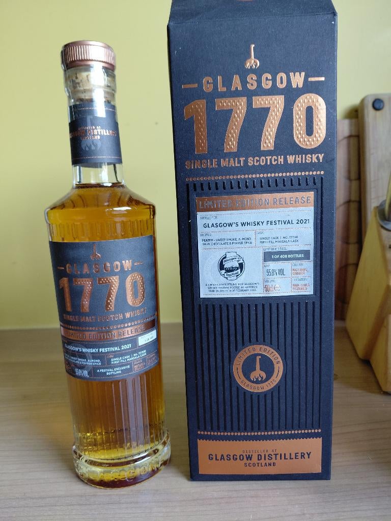 1770 Glasgow Limited Edition Single Malt -N°1 of 408 bottles, Neuf, Autres régions, Enlèvement ou Envoi, Pleine