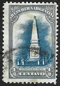 1 Postzegel Argentinië 1910 Onafhankelijkheid, Ophalen of Verzenden, Gestempeld, Zuid-Amerika