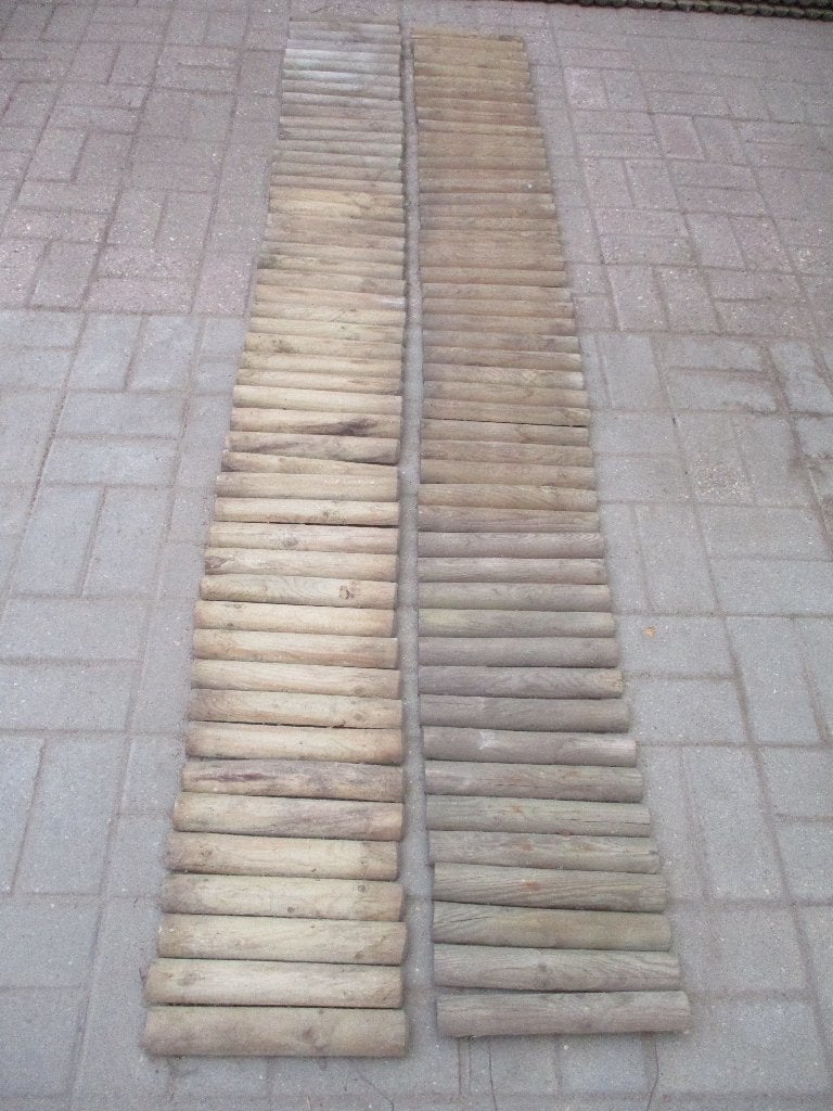2 Geimpregneerde houten rolborders., Ophalen, Nieuw, 180 tot 250 cm, Overige typen