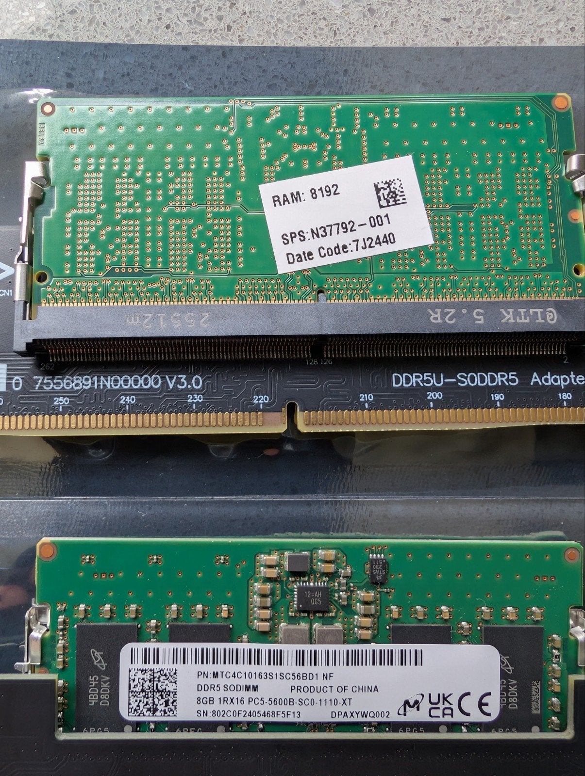 2x 8GB DDR5 geheugen (16GB) met adapter naar udimm desktop, Computers en Software, RAM geheugen, Ophalen of Verzenden, DDR5, Desktop
