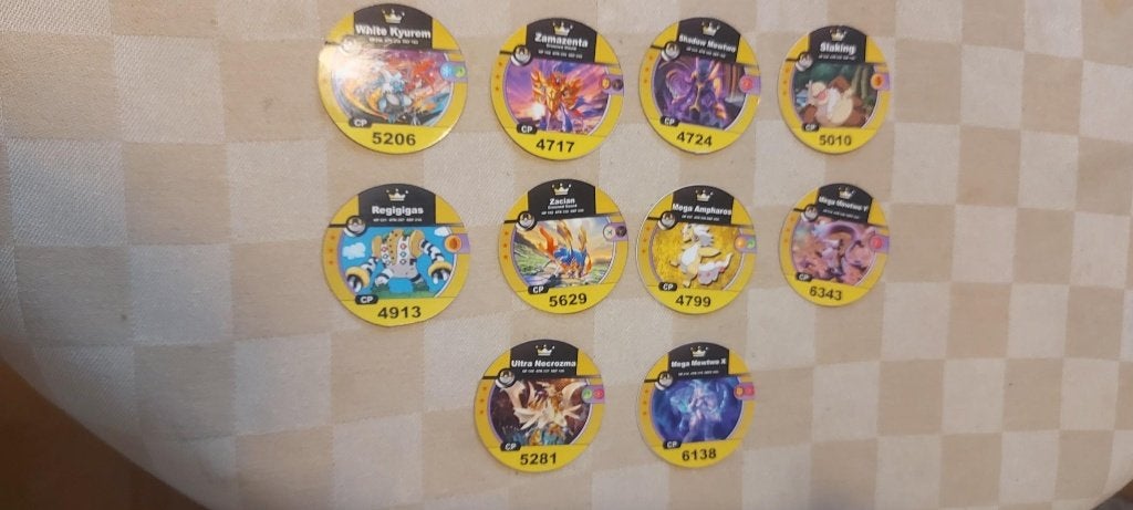 10 pokemon flippos medaillon battle oa Mewtwo Y en X, Ophalen of Verzenden, Mega, Losse flippo's
