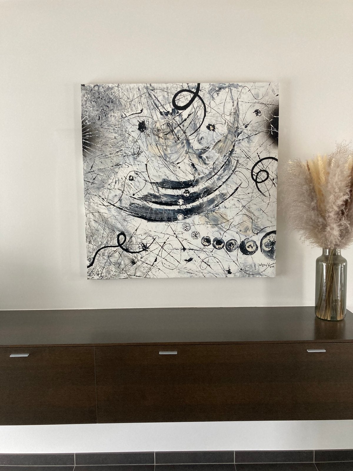 Abstract schilderij, Ophalen