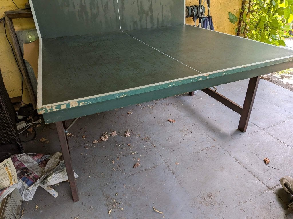 Ping pong tafel gratis!, Sports & Fitness, Ping-pong, Enlèvement, Utilisé, Pliante