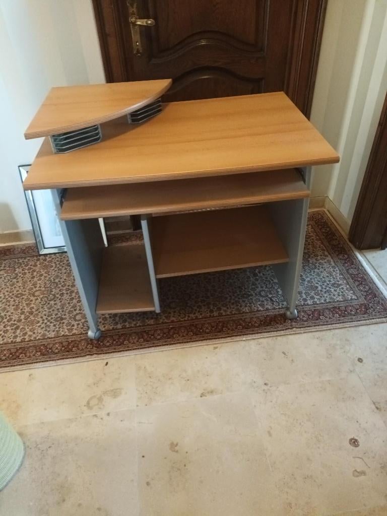 Computertafel, Ophalen, Opzetstuk, Bruin, Zo goed als nieuw