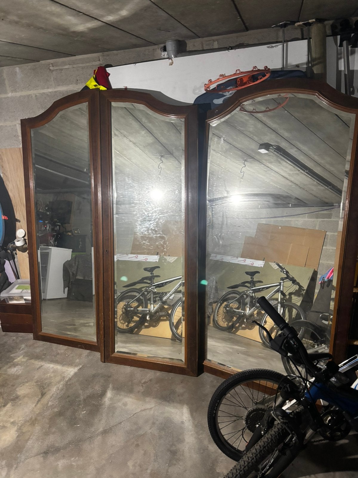 À DONNER – 3 portes d’ancienne garde-robe avec miroirs, Ophalen, Overige vormen, 50 tot 100 cm, 200 cm of meer