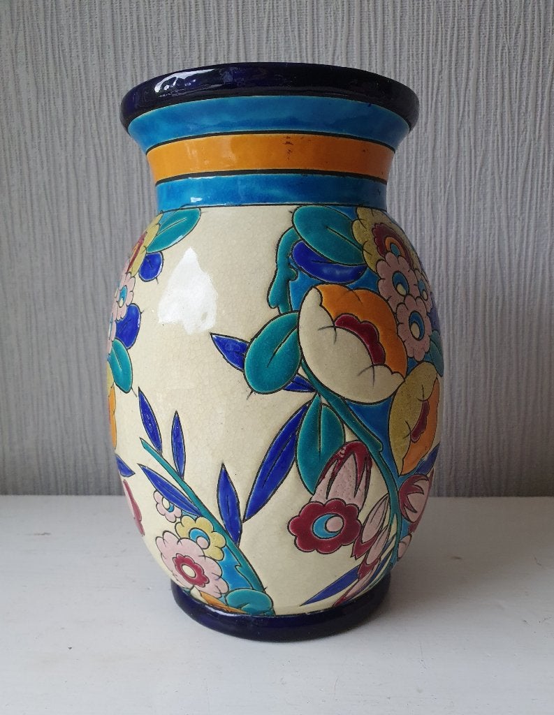 Art Deco vaas Boch Frères La Louvière - Catteau stijl, Antiek en Kunst, Ophalen of Verzenden