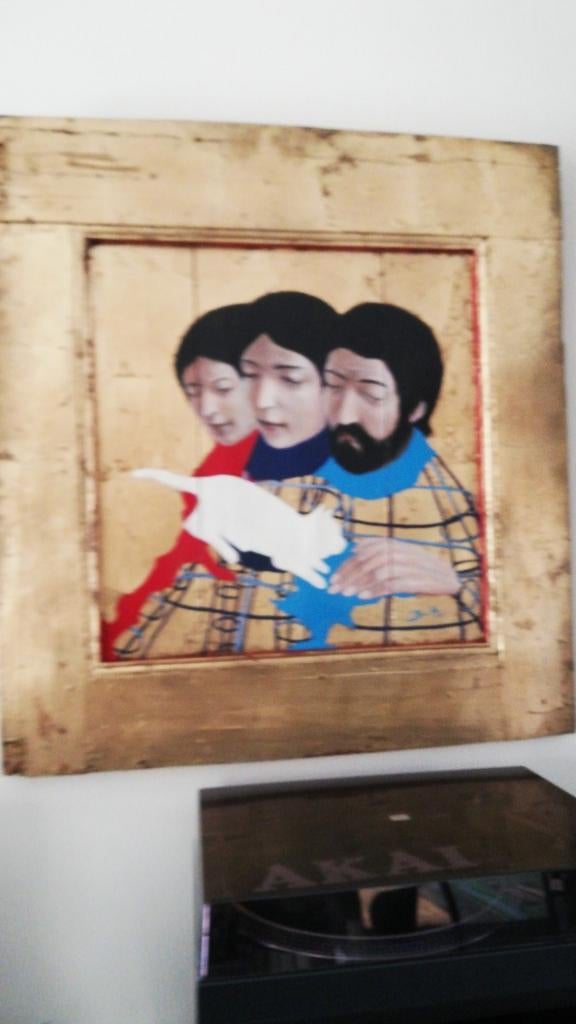 Schilderij op luik met goud belelgd, Enlèvement