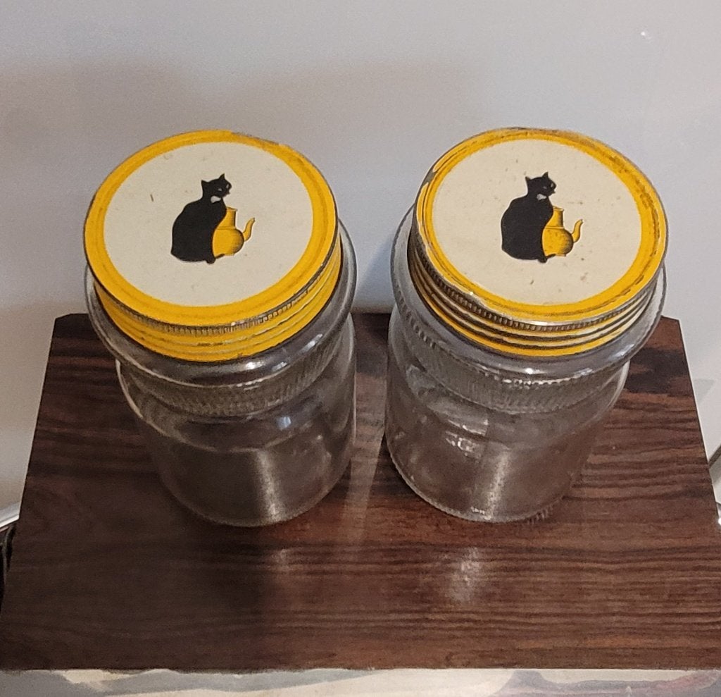 lot de 2 bocaux café chat noir vintage design, Enlèvement ou Envoi, Utilisé, Autres types