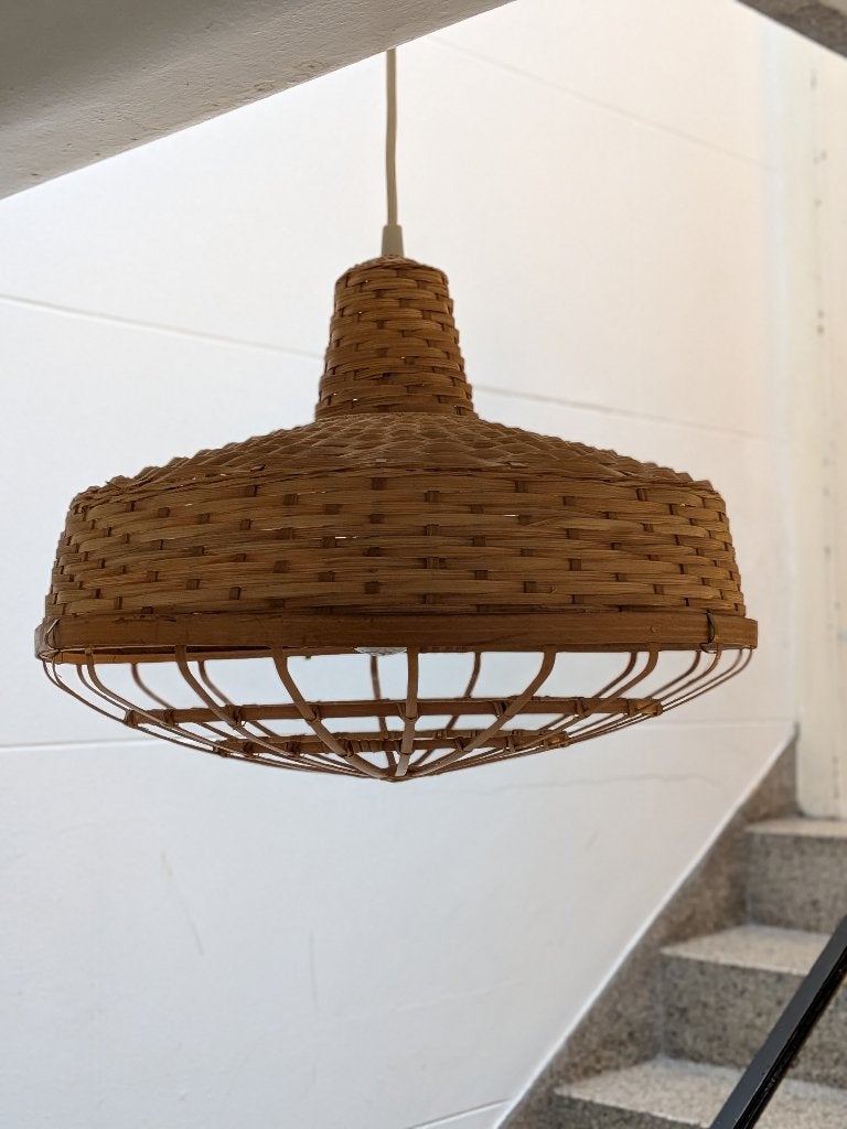 IKEA GOTTORP Hanglamp – Naturel Bamboe – 56x38cm Handgeweven, Huis en Inrichting, Lampen | Hanglampen, Ophalen, Boho, Natuurlijk materiaal